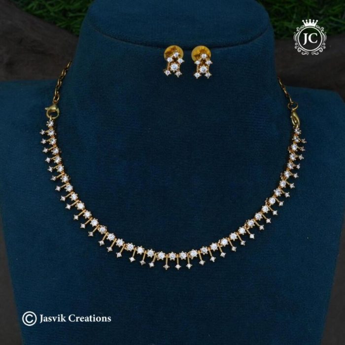 719 Premium AD Simple Necklace - JCNL719 - 450 719 Premium AD Simple Necklace - JCNL719 - 450