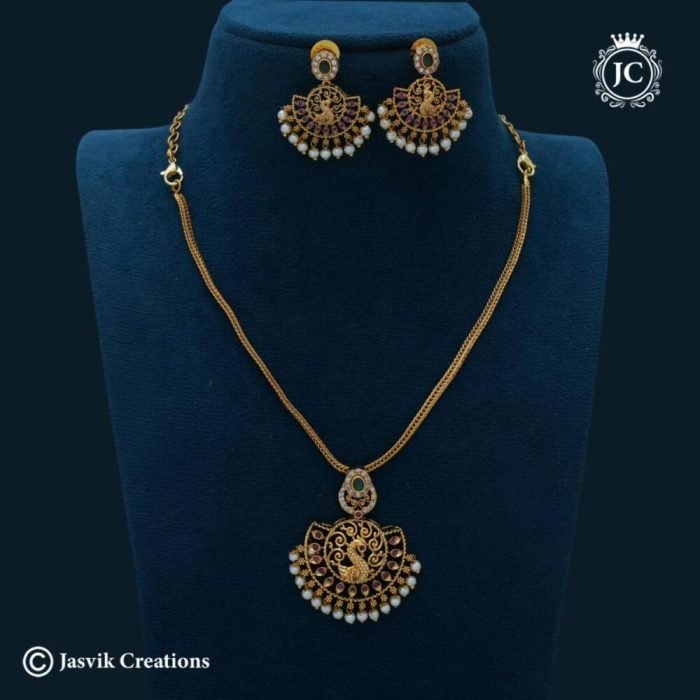 721 Premium Peacock Simple NEcklace -JCNL721 -350 721 Premium Peacock Simple NEcklace -JCNL721 -350