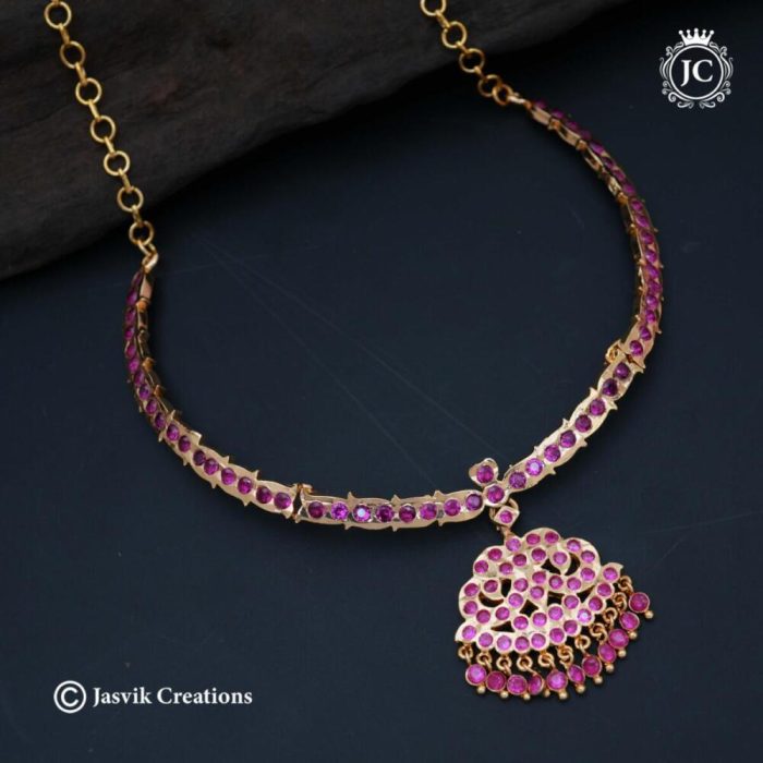738 Rani Pink Singl Line Attikai - JCNL738- 750 (2)