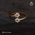 111 Adjustable Flower Finger Ring Red White -JCFR111- 150 (2)