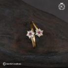 111 Adjustable Flower Finger Ring Red White -JCFR111- 150 (3)