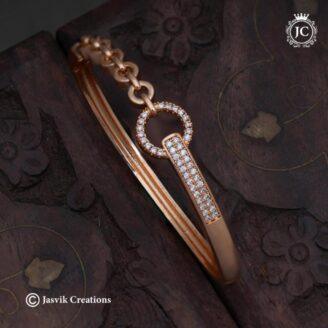 Rose Gold Round Link Bracelet - JCBT121