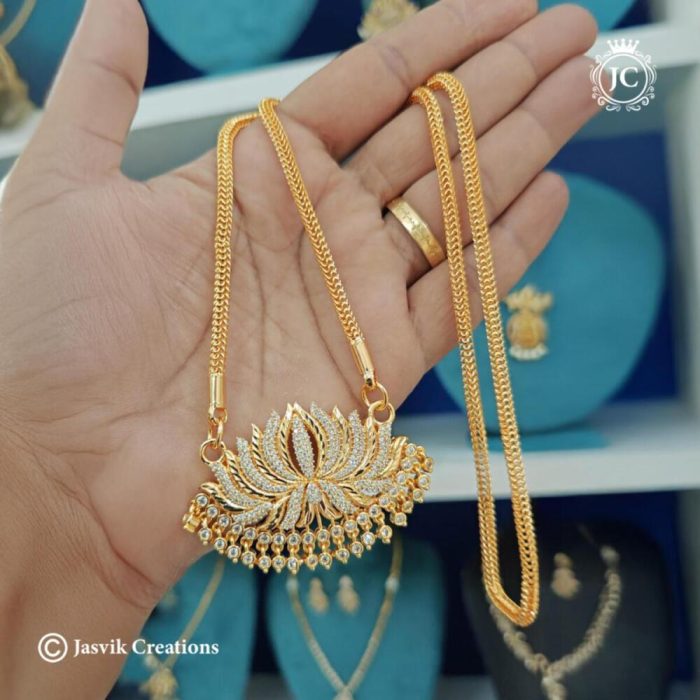 584 AD-Lotus-Dollar-Chain-Full-White- JCCH584--1099-24-1199-30