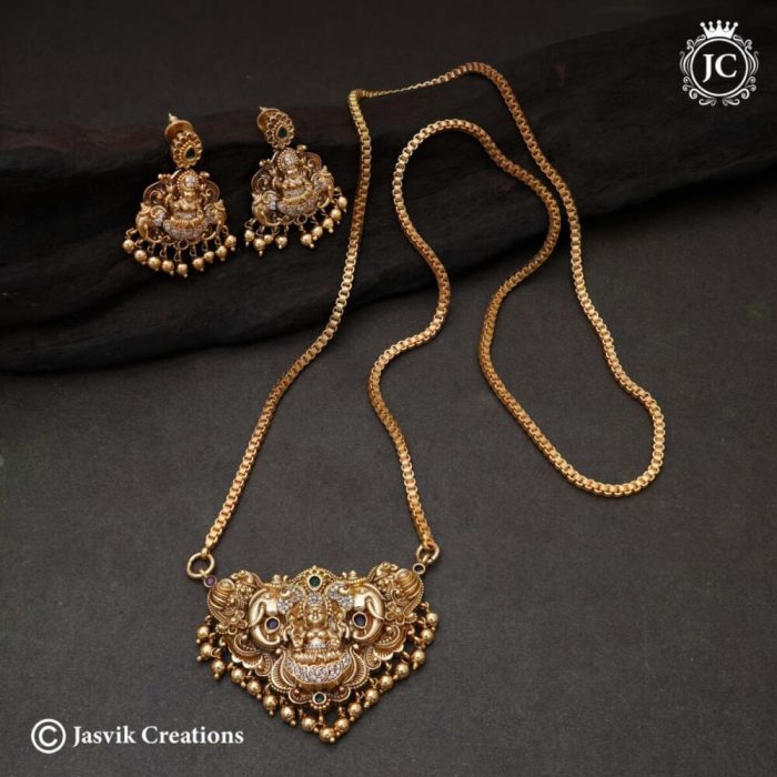 589 Antique Lakshmi Gollar with micro Plated Chain-JCCH589 -1299 24 1399 30 (2)