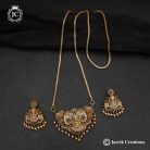 604 Premium Antiue Lakshmi Pendent Set with Microplated Box Chain - JCCH604 -1299 24 1399 30