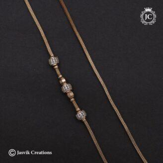 Microplated AD Ball Mugappu Chain  (Full White) ( 24 Inch Only) -  JCCH614