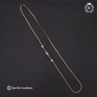 614 Microplated Ad Ball Mugappu Chain (Full White( 24 Only)- JCCH614 -550 (2)