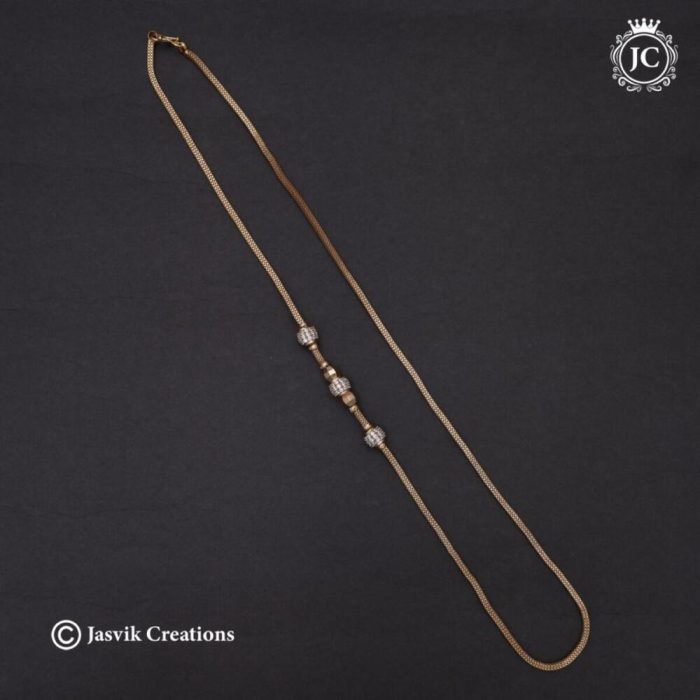 614 Microplated Ad Ball Mugappu Chain (Full White( 24 Only)- JCCH614 -550 (2)