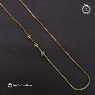 Micro Plated Medium AD Ball Mugappu Chain ( Multi Colour)  - JCCH616