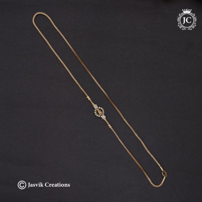 618 Microplated AD Lakshmi Mugappu Chain(Full White) 24 Inch JCCH618 - 550 (1)