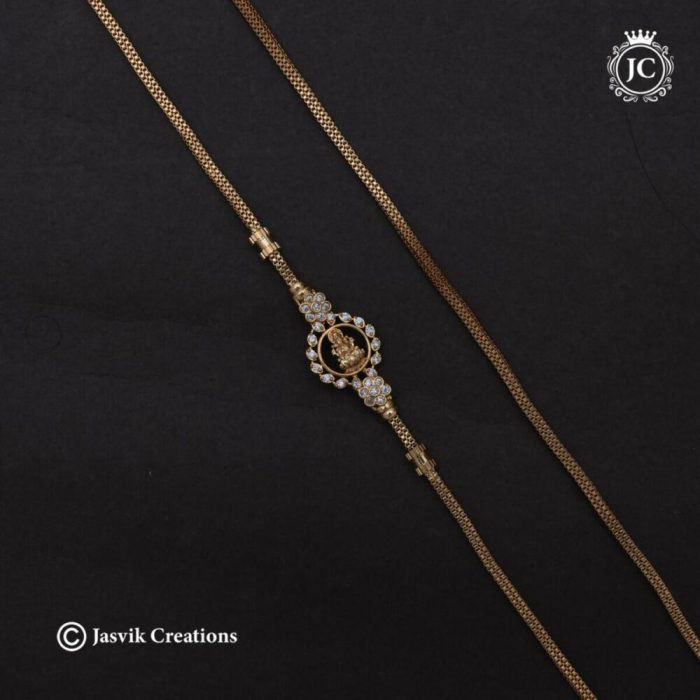 618 Microplated AD Lakshmi Mugappu Chain(Full White) 24 Inch JCCH618 - 550 (2)