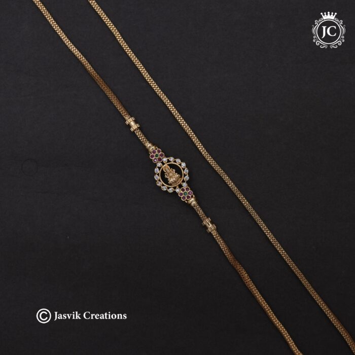 620 Microplated AD Lakshmi Mugappu Chain( Multi ) 24 Inch JCCH620 - 550 (2)