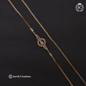 Microplated AD Lakshmi Mugappu Chain( Multi )  24 Inch - JCCH620