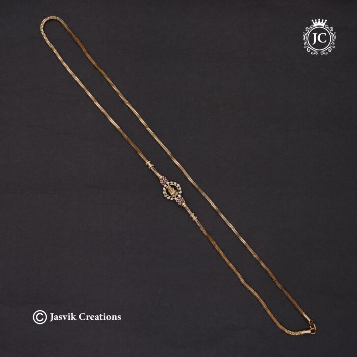 620 Microplated AD Lakshmi Mugappu Chain( Multi ) 24 Inch JCCH620 - 550 (3)