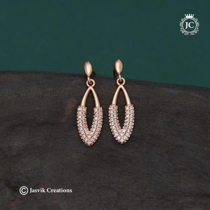 684 Diamond-Rose-Gold-Trendy-Ear-ings - JCER684 -170-(3)
