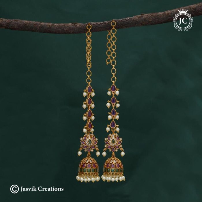 697 Premium Real Kemp Lotus JHumka Attached Mattal- JCER697 - 750 (2)