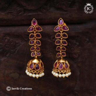 Real Kemp Leaf Jhumka - JCER717