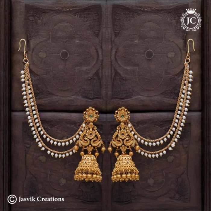727 Jhumka with mattal Ear ring Combo-JCER727 - 650