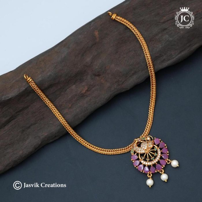 746 Premium PEacock Simple Multi Colour Necklace -JCNL746- 299 (3) 746 Premium PEacock Simple Multi Colour Necklace -JCNL746- 299 (3)