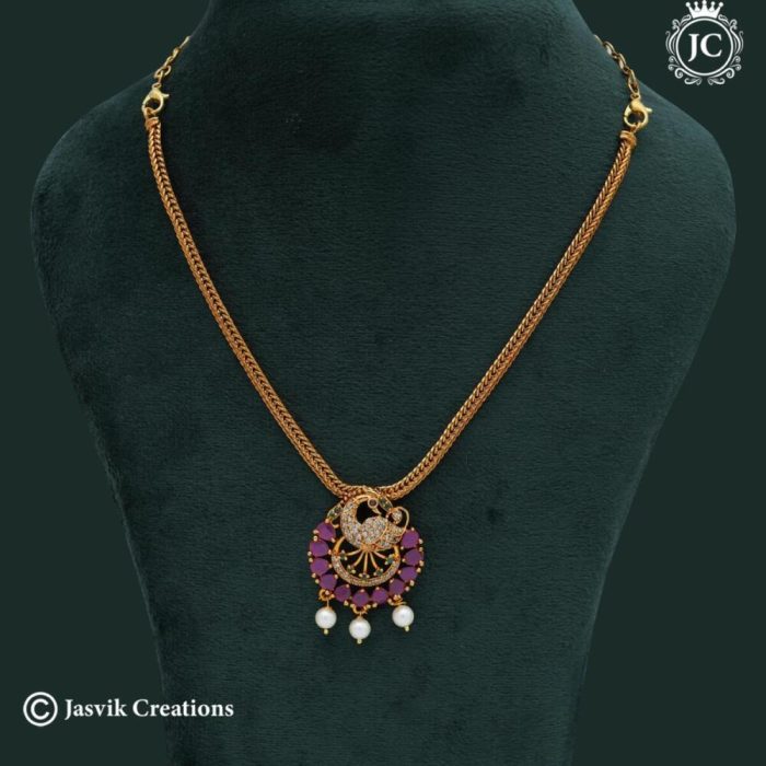746 Premium PEacock Simple Multi Colour Necklace -JCNL746- 299 (4) 746 Premium PEacock Simple Multi Colour Necklace -JCNL746- 299 (4)