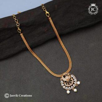 Premium Peacock Simple White Stone Necklace - JCNL747