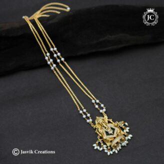 Premium Vinayagar Dollar with 2 Line Pearl Chain (24 Only) - JCCH628