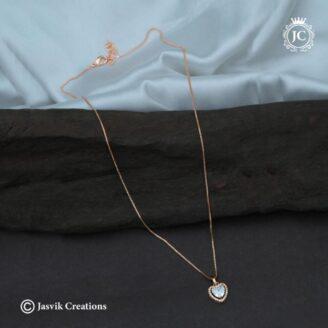 Rose Gold Chain with Heart Pendent - JCCH634
