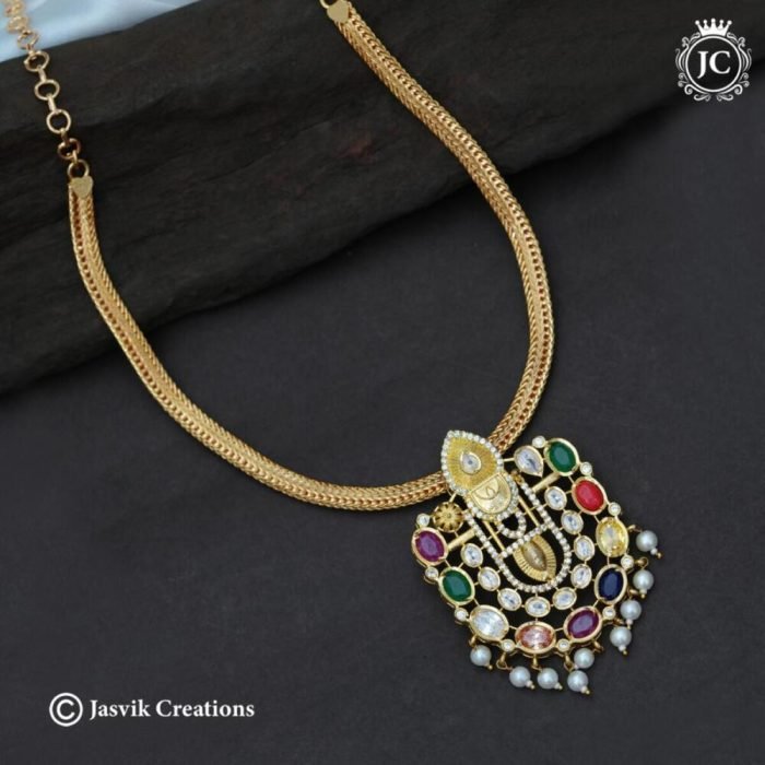635 Venkatesha NAvarathna Detachble Pendent with Pattai chain- JCCH635 - 599