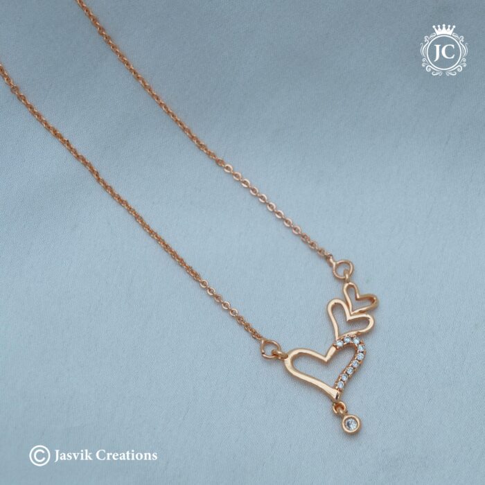 637 Simple Daily Wear Rose Gold Heartin Short Chain - JCCH637- 140 (6)
