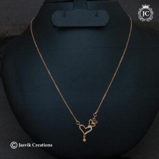 Simple Daily Wear Rose Gold Heartin Short Chain - JCCH637