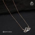 638 Simple Daily Wear Rose Gold Lotus Short Chain - JCCH638- 160 (4)