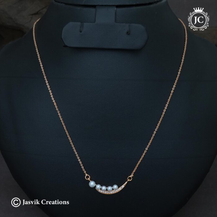 639 Simple Daily Wear Rose Gold Short Chain- JCCH639 - 160 (2)