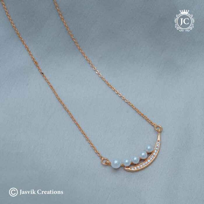 639 Simple Daily Wear Rose Gold Short Chain- JCCH639 - 160 (3)