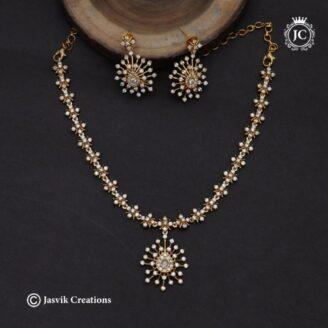 Premium Diamond Replica AD Necklace - JCNL770