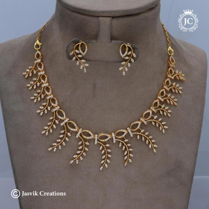 774 Premium Leaf Pattern NEcklace- JCNL774 - 599 (4)