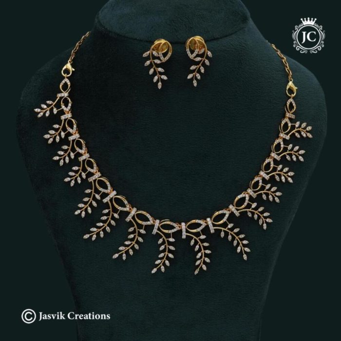 774 Premium Leaf Pattern NEcklace- JCNL774 - 599 (5)