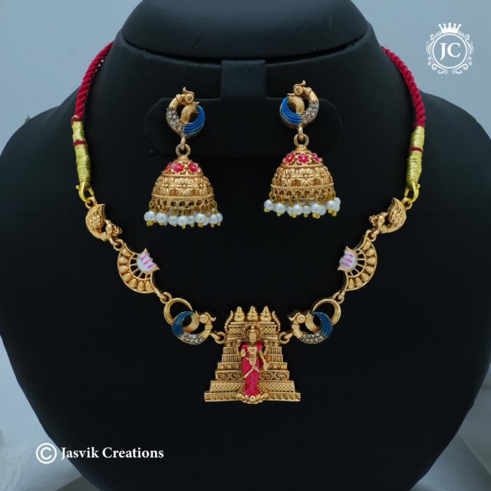 780 Normal Matte Finish Buidget Freindly Gopuram Meenaskdi NEcklace - JCNL780- 399 (3) 780 Normal Matte Finish Buidget Freindly Gopuram Meenaskdi NEcklace - JCNL780- 399 (3)