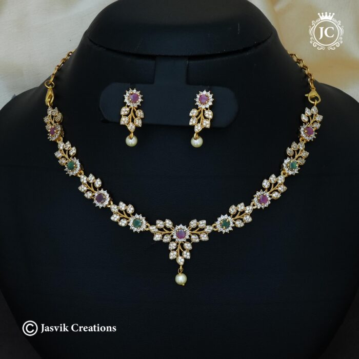 784 Premium AD Multi Colour Necklace - JCNL784- 550 (3)