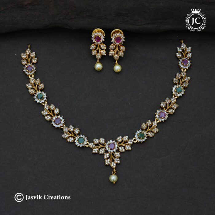 784 Premium AD Multi Colour Necklace - JCNL784- 550 (4)