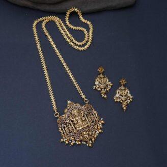 Antique Lakshmi Pendent with Micro Chain – JCCH530