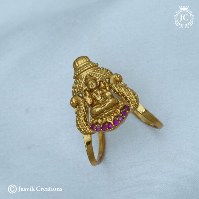 113 Antique-LAkshmi-Vanki-Ring-1540-(-White-Red-Green-)-(12) -JCFR113