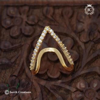 Diamond Replica AD V Shape Finger Ring - JCFR118