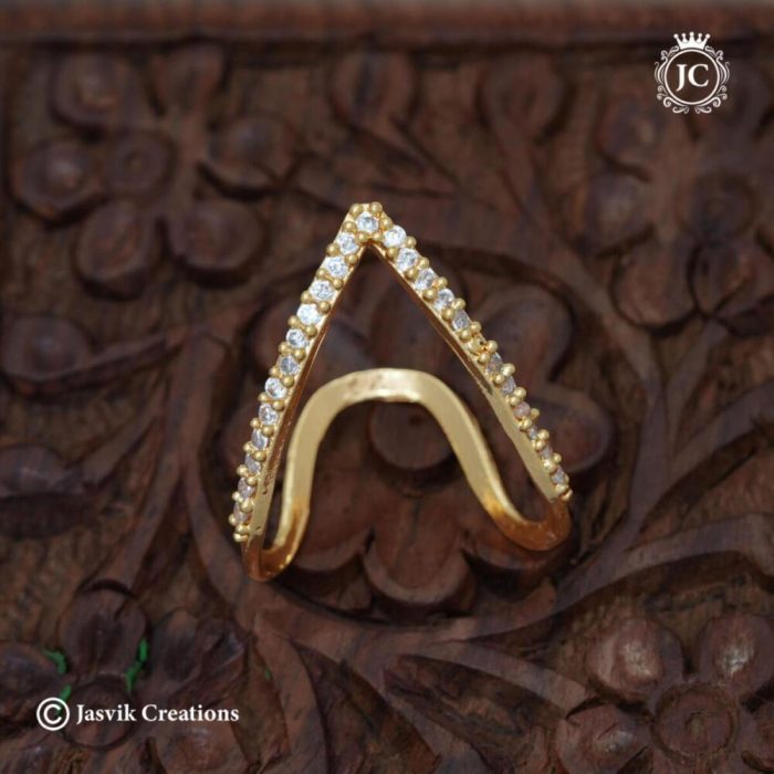 118 Diamond Replica AD V Shape Finger Ring -JCFR117 - 150 (5)