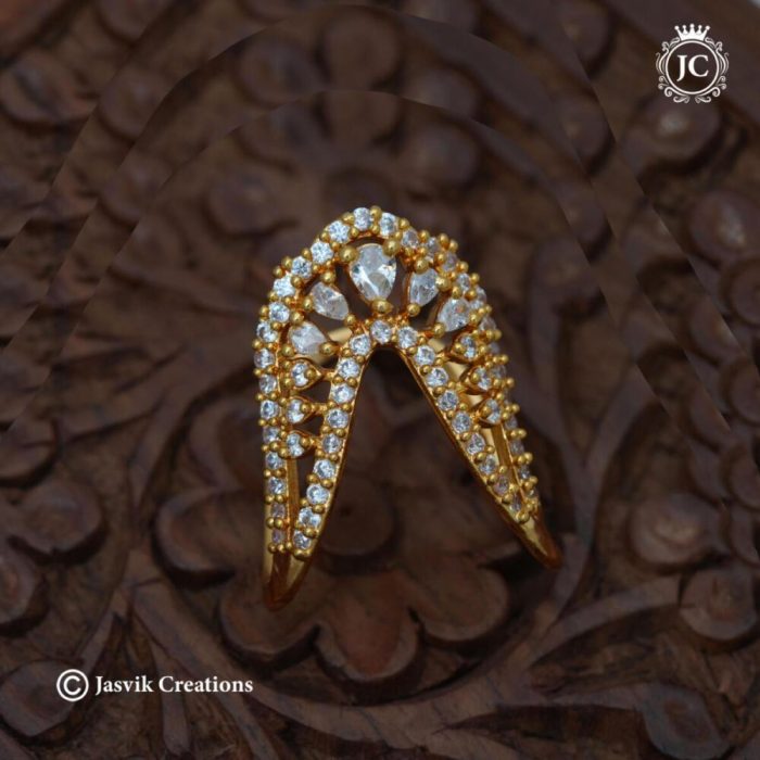 120 Diamond Replica AD Vanki ( (Full White)Finger Ring -JCFR120- 199 (5)