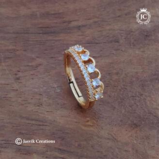 Fancy Adjustable Rose Gold Finger Ring -JCFR124