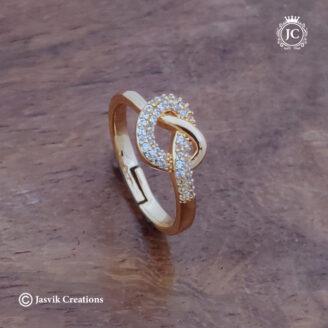 Fancy Adjustable  Rose Gold Finger Ring - JCFR125