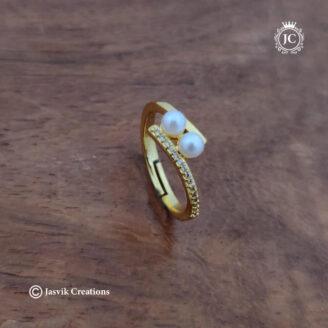 Fancy Adjustable Rose Gold Finger Ring - JCFR126