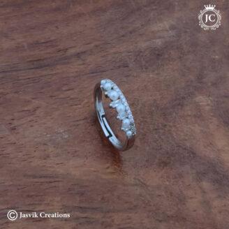 Fancy Adjustable  Silver Finger Ring - JCER131