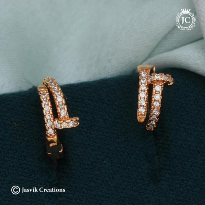 129 Rose Gold Ear Ring-JCRG129 - 110 (10)