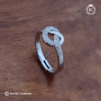 Fancy Adjustable  Silver Finger Ring - JCFR133